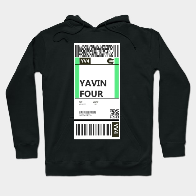 Yavin 4 Boarding Pass Hoodie by Bluesuiter